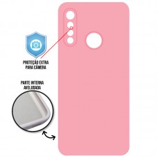 Capa para Motorola Moto G8 Play e Moto One Macro - Case Silicone Cover Protector Rosa